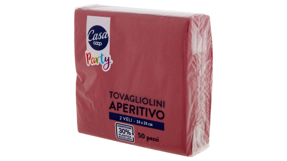 Tovagliolini Aperitivo 2 Veli 24x24 Cm Bordeaux 50 Pz