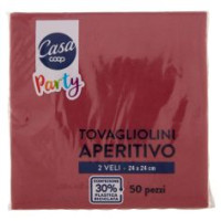 Tovagliolini Aperitivo 2 Veli 24x24 Cm Bordeaux 50 Pz