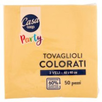 Tovaglioli Colorati 3 Veli 40x40 Cm Gialli 50 Pz