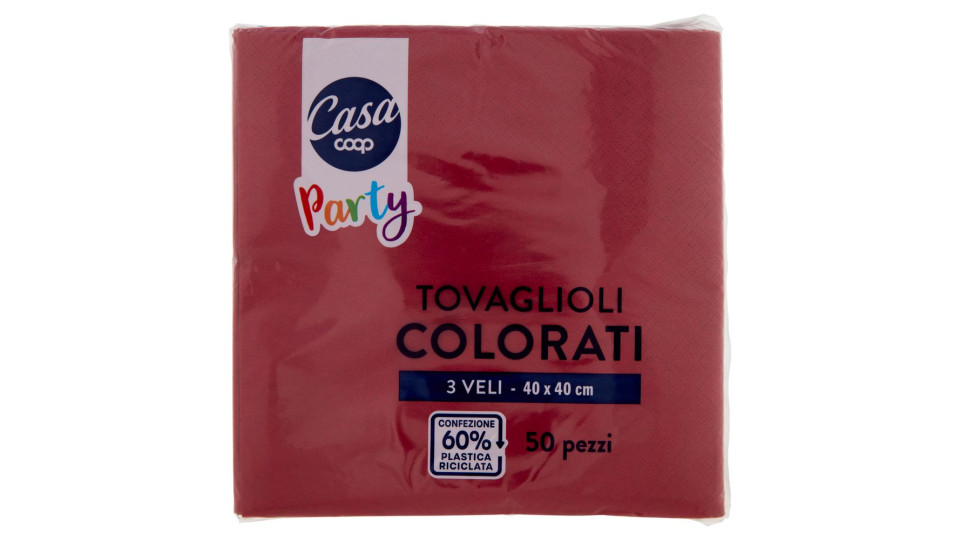 Tovaglioli Colorati 3 Veli 40x40 Cm Bordeaux 50 Pz