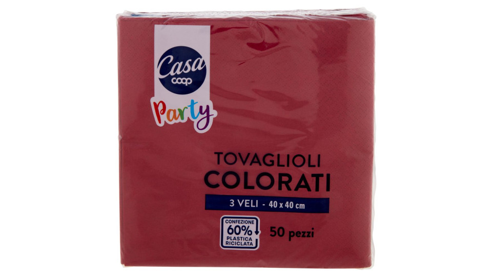 Tovaglioli Colorati 3 Veli 40x40 Cm Bordeaux 50 Pz