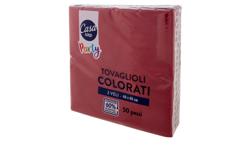 Tovaglioli Colorati 3 Veli 40x40 Cm Bordeaux 50 Pz