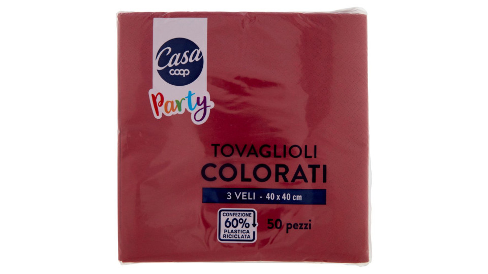 Tovaglioli Colorati 3 Veli 40x40 Cm Bordeaux 50 Pz