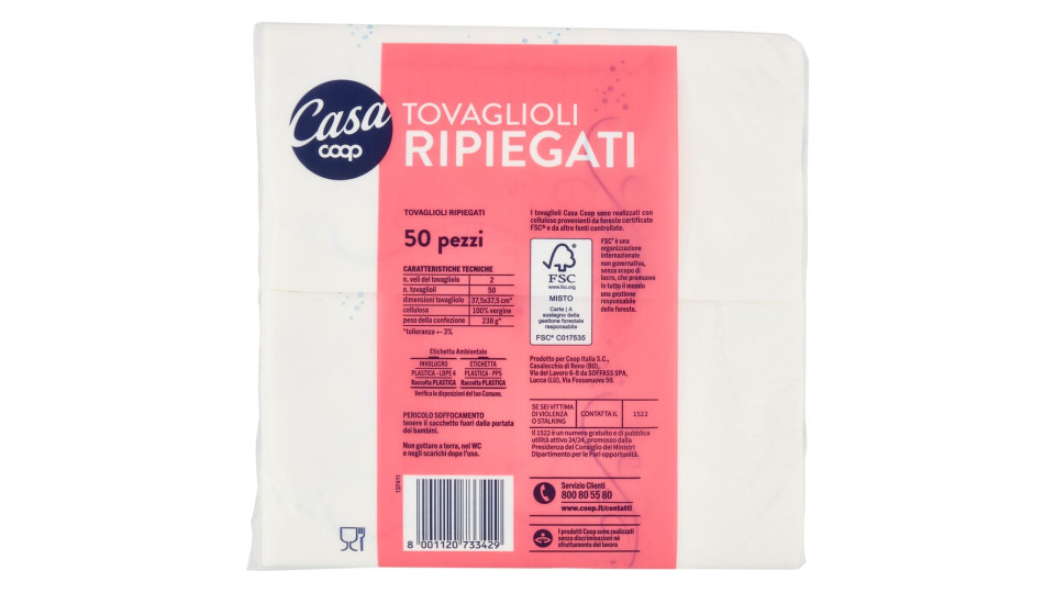 Tovaglioli Ripiegati 50 Pz