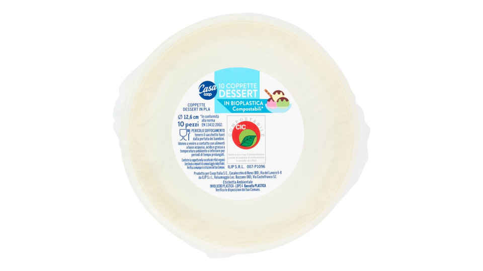 Coppette Dessert In Bioplastica Compostabili* 10 Pz