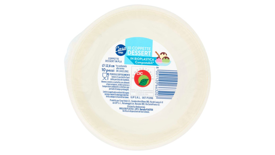 Coppette Dessert In Bioplastica Compostabili* 10 Pz