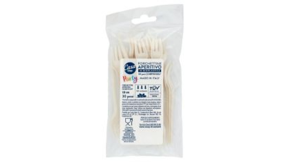 Forchettine Aperitivo In Bioplastica Compostabili* 30 Pz