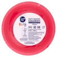 Piatti Dessert Colorati In Cartoncino Ø 17 Cm Rossi 20 Pz