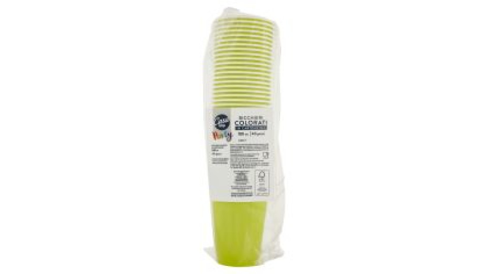 Bicchieri Colorati In Cartoncino 180 Cc Verdi 40 Pz