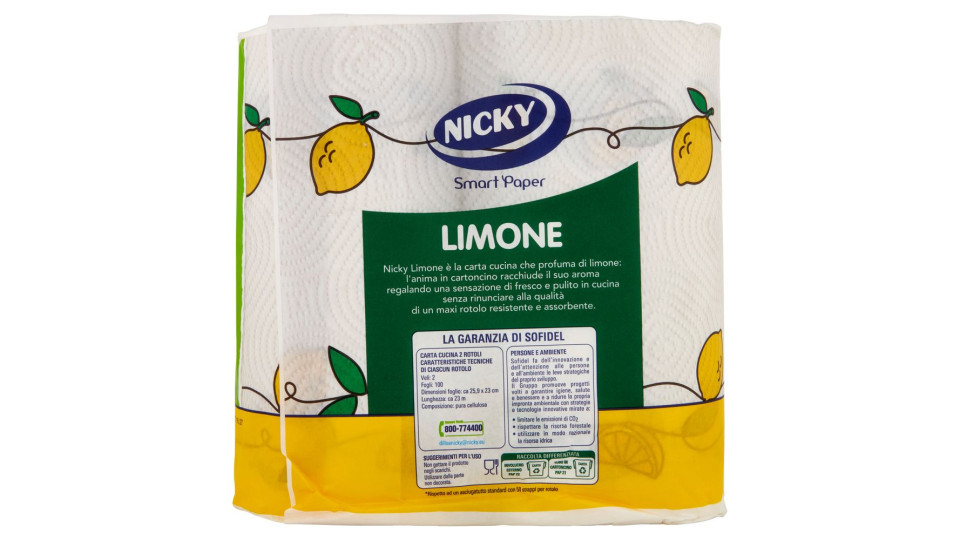 Nicky Limone Carta Cucina 2 Pz