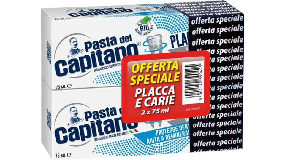 Pasta Del Capitano Placca E Carie 2x75 Ml
