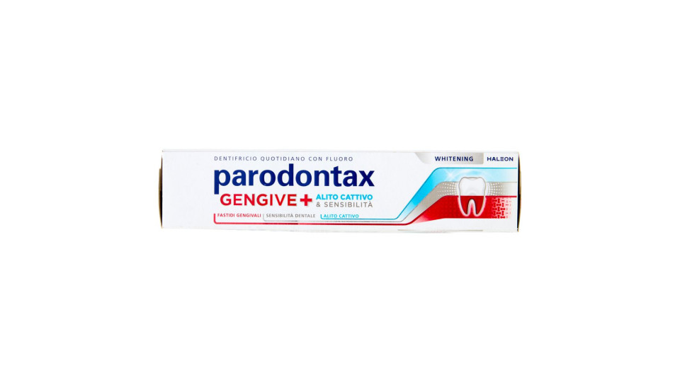 Parodontax Gengive + Whitening, Dentifricio Quotidiano Per Alito Cattivo & Sensibilità Dentale 75 Ml