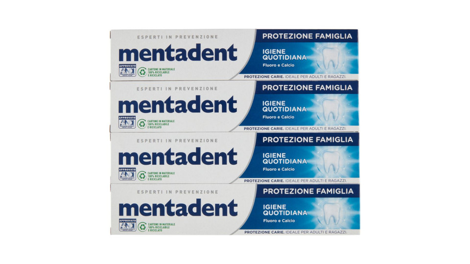 Mentadent Protezione Famiglia Igiene Quotidiana 4 X 75 Ml