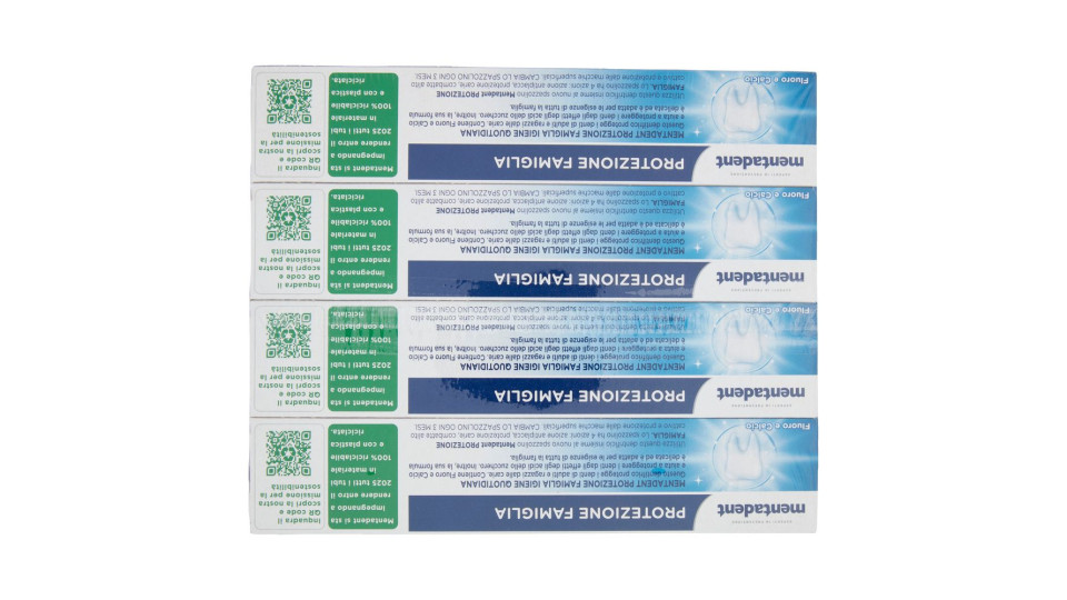 Mentadent Protezione Famiglia Igiene Quotidiana 4 X 75 Ml