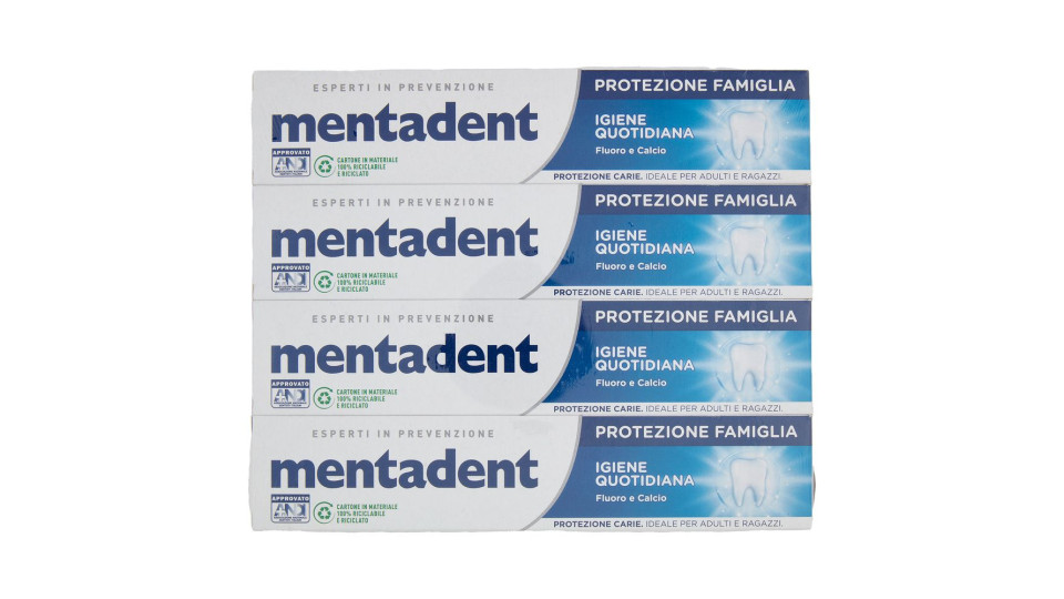 Mentadent Protezione Famiglia Igiene Quotidiana 4 X 75 Ml
