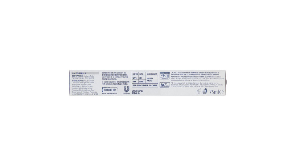 Mentadent Protezione Famiglia Igiene Quotidiana 4 X 75 Ml