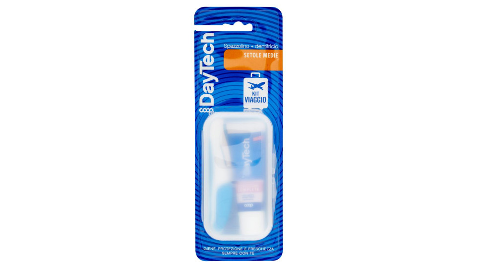 Kit Viaggio Spazzolino Setole Medie + Dentifricio 25 Ml