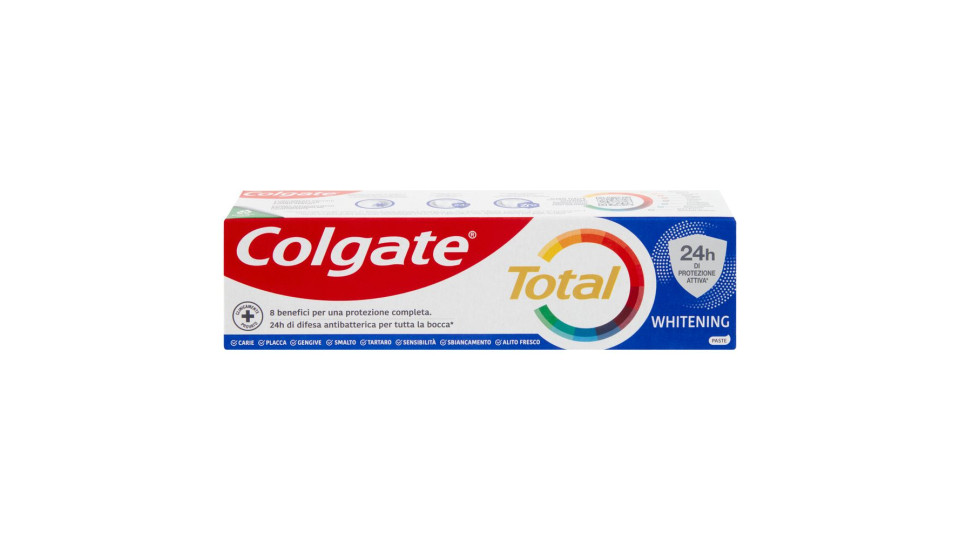 Colgate Dentifricio Sbiancante Total Whitening 24h Di Protezione Attiva 75 Ml