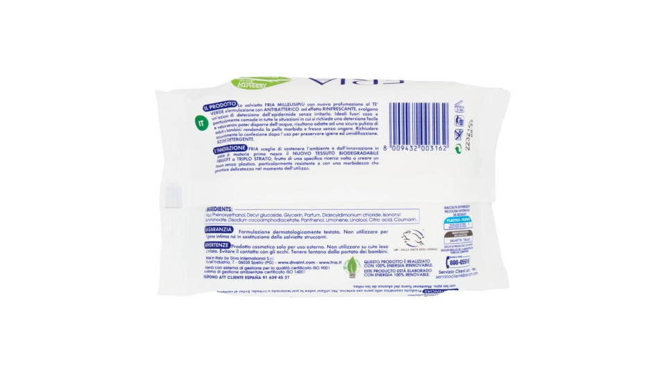 Fria Milleusipiù Tè Verde Azione Detergente 20 Pz