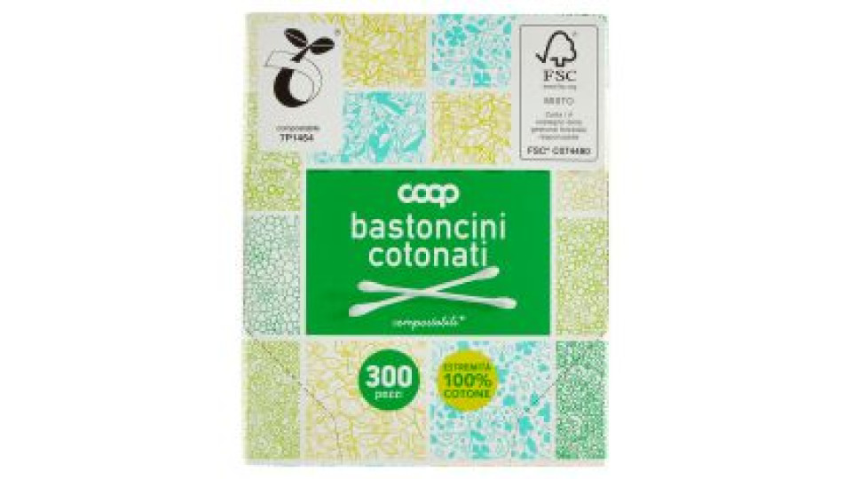 Bastoncini Cotonati Compostabili* 300 Pz
