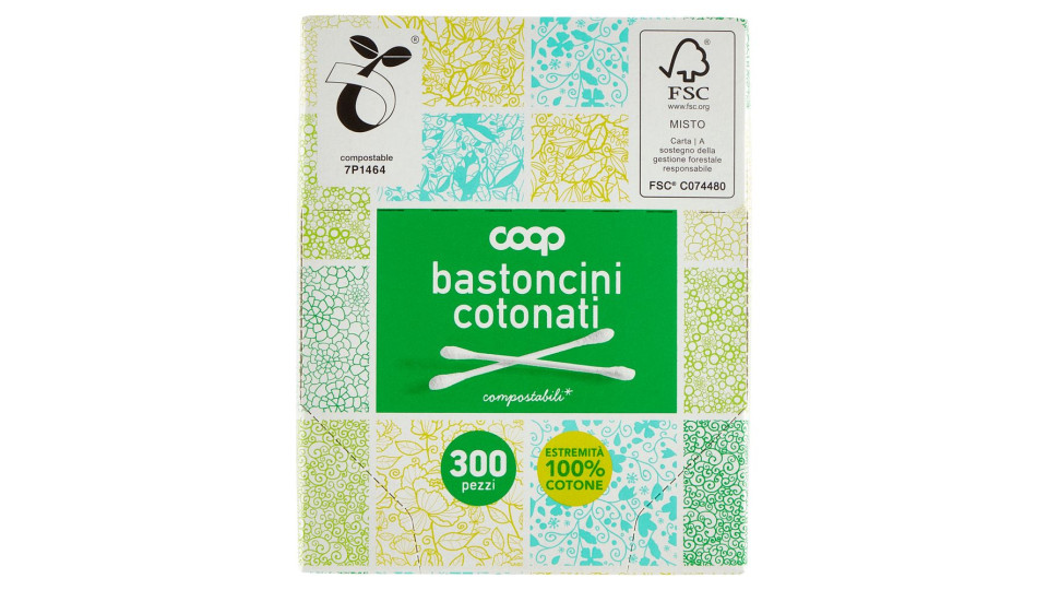 Bastoncini Cotonati Compostabili* 300 Pz