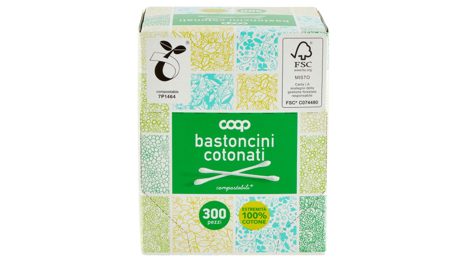 Bastoncini Cotonati Compostabili* 300 Pz