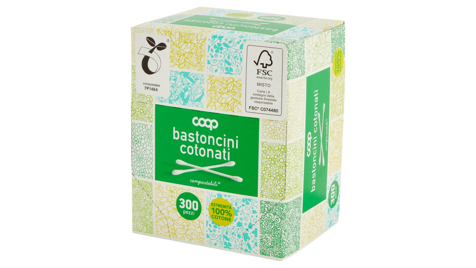 Bastoncini Cotonati Compostabili* 300 Pz