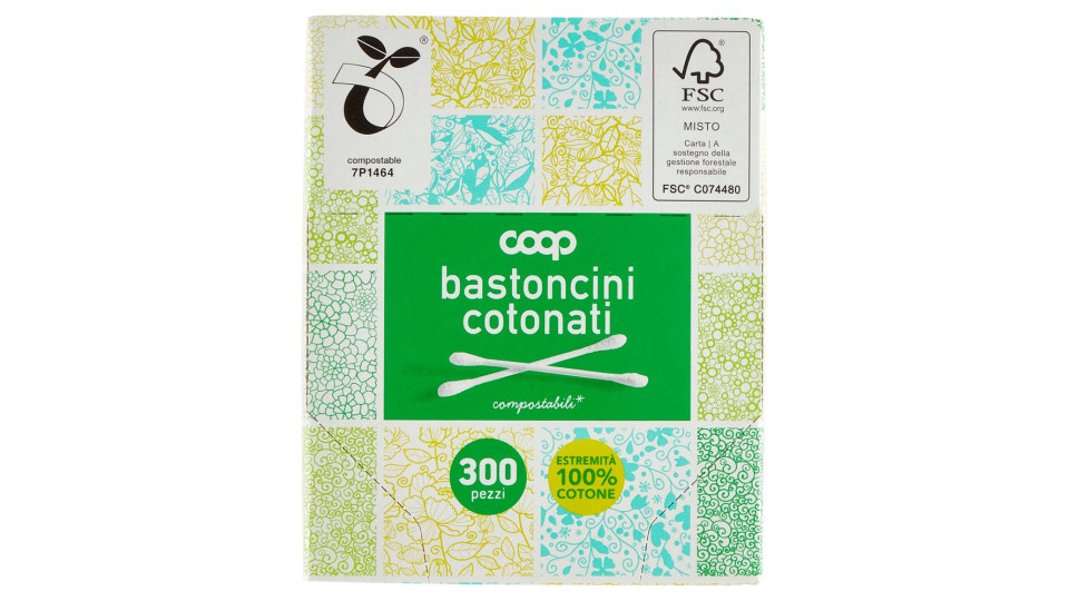 Bastoncini Cotonati Compostabili* 300 Pz