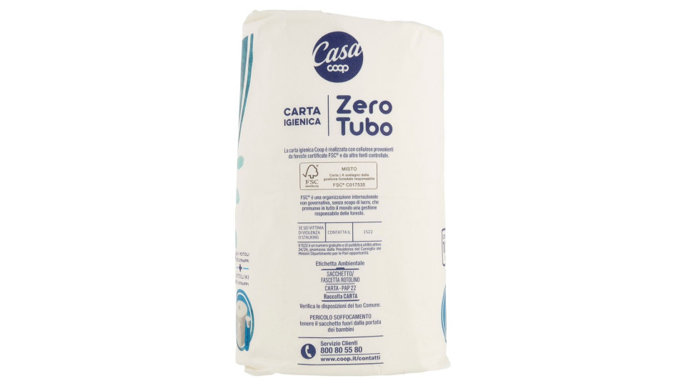 Carta Igienica Zero Tubo 2 Veli 6+6 Pz