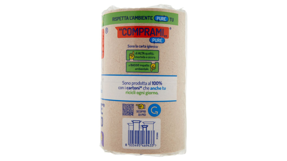 Comprami Pure Carta Igienica 100% Cartone* Riciclato Maxirotoli 4 Pz