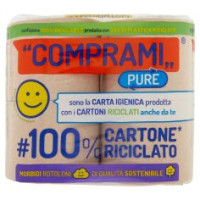 Comprami Pure Carta Igienica 100% Cartone* Riciclato Maxirotoli 4 Pz