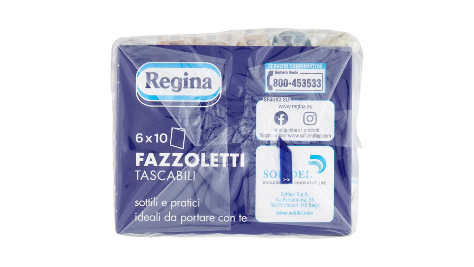Regina Fazzoletti Tascabili 6 Pacchetti