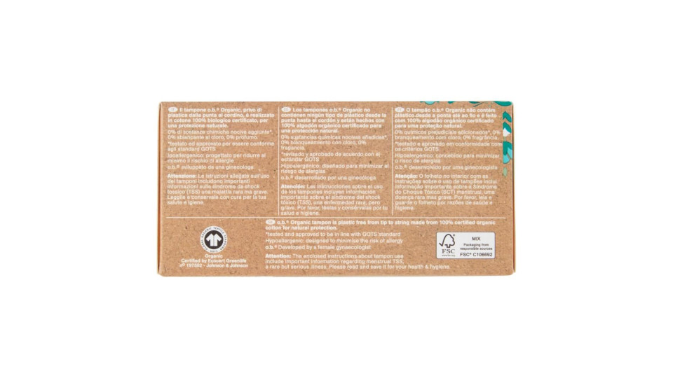 O.b. Organic Normal Tampons 16 Pz