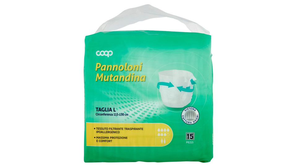 Pannoloni Mutandina Taglia L Circonferenza 115-150 Cm 15 Pz