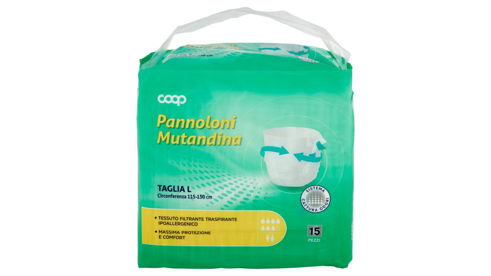 Pannoloni Mutandina Taglia L Circonferenza 115-150 Cm 15 Pz