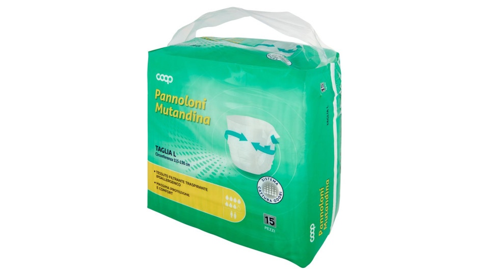 Pannoloni Mutandina Taglia L Circonferenza 115-150 Cm 15 Pz