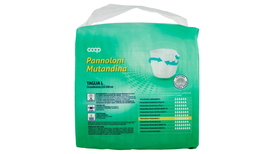 Pannoloni Mutandina Taglia L Circonferenza 115-150 Cm 15 Pz