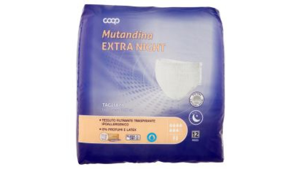 Mutandina Extra Night Taglia M Circonferenza 80-120 Cm 12 Pz