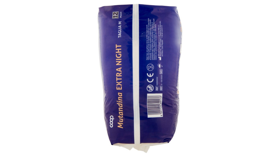 Mutandina Extra Night Taglia M Circonferenza 80-120 Cm 12 Pz