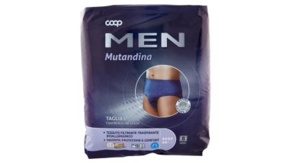 Men Mutandina Taglia L Circonferenza 100-135 Cm 8 Pz