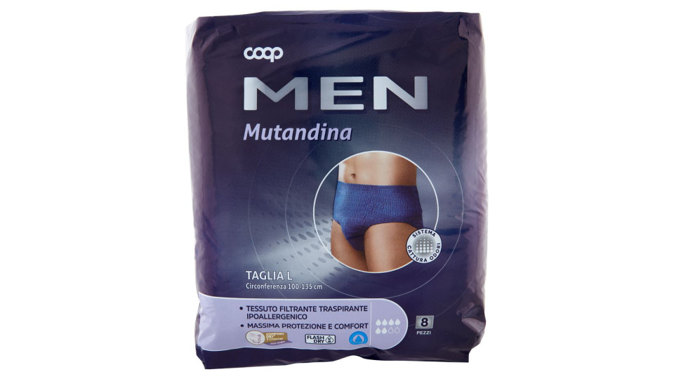 Men Mutandina Taglia L Circonferenza 100-135 Cm 8 Pz