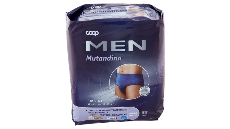 Men Mutandina Taglia L Circonferenza 100-135 Cm 8 Pz