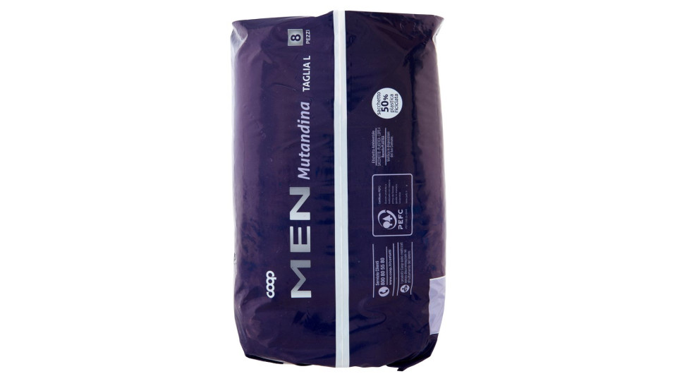 Men Mutandina Taglia L Circonferenza 100-135 Cm 8 Pz