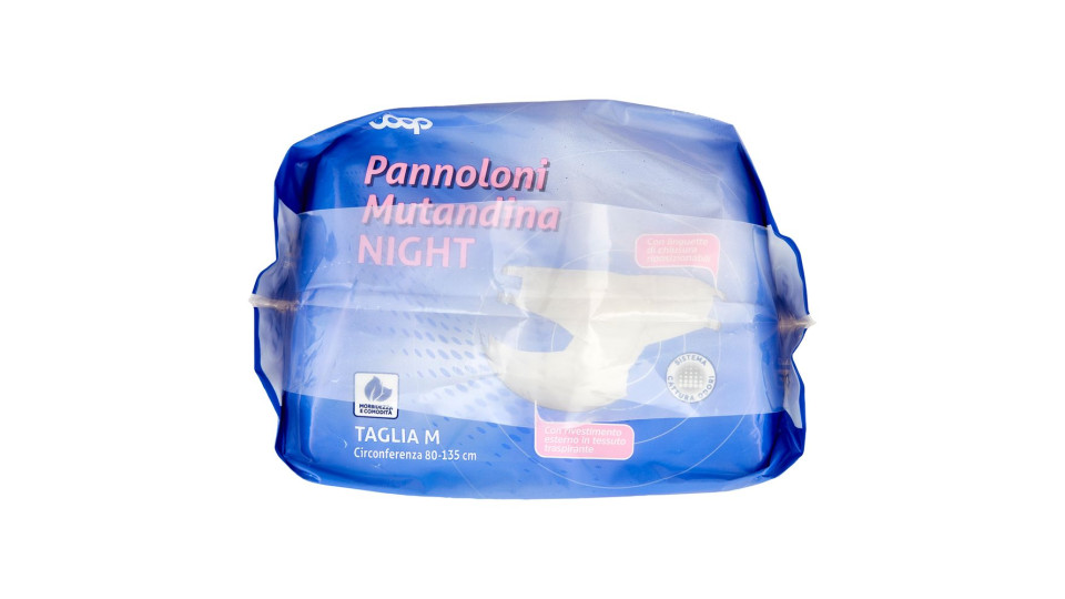 Pannoloni Mutandina Night Taglia M Circonferenza 80-135 Cm 10 Pz