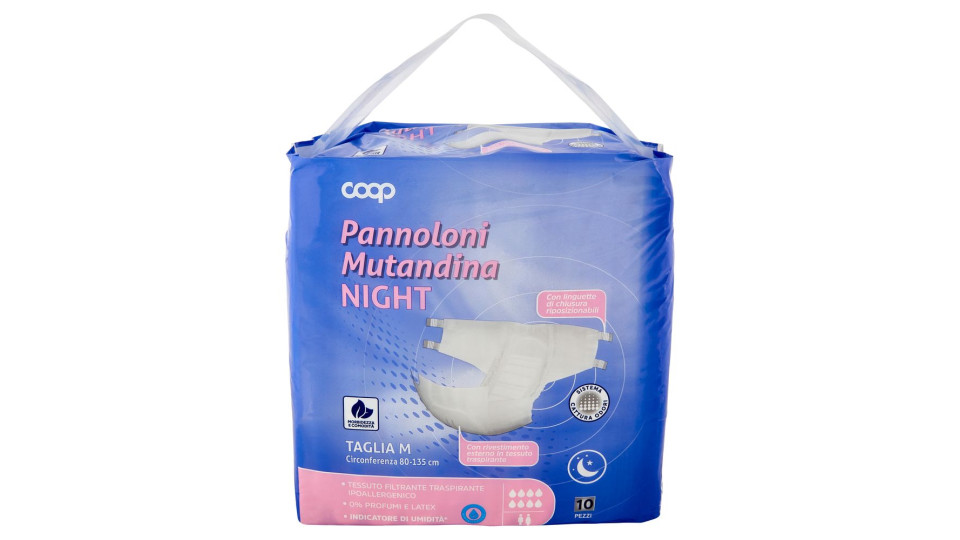 Pannoloni Mutandina Night Taglia M Circonferenza 80-135 Cm 10 Pz