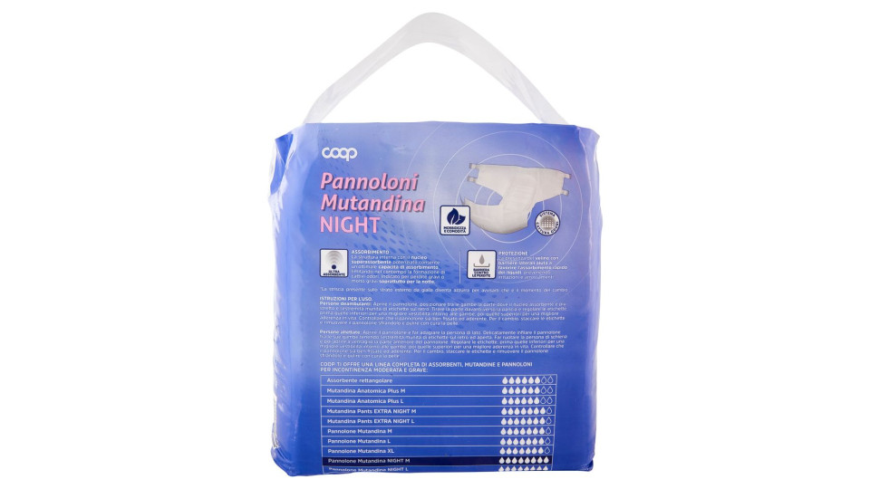 Pannoloni Mutandina Night Taglia M Circonferenza 80-135 Cm 10 Pz