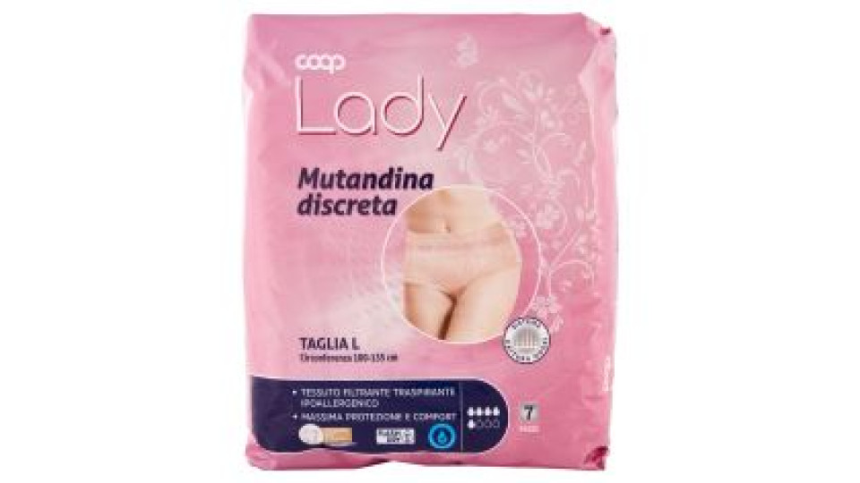 Lady Mutandina Discreta Taglia L Circonferenza 100-135 Cm 7 Pz