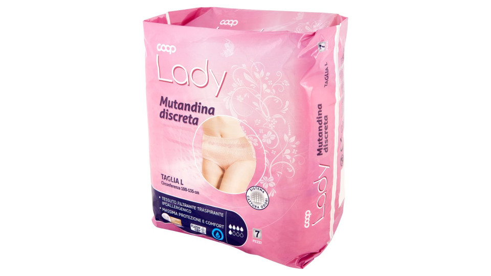 Lady Mutandina Discreta Taglia L Circonferenza 100-135 Cm 7 Pz