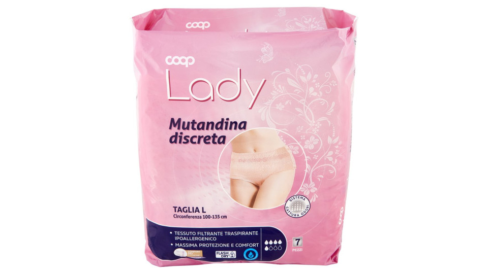 Lady Mutandina Discreta Taglia L Circonferenza 100-135 Cm 7 Pz