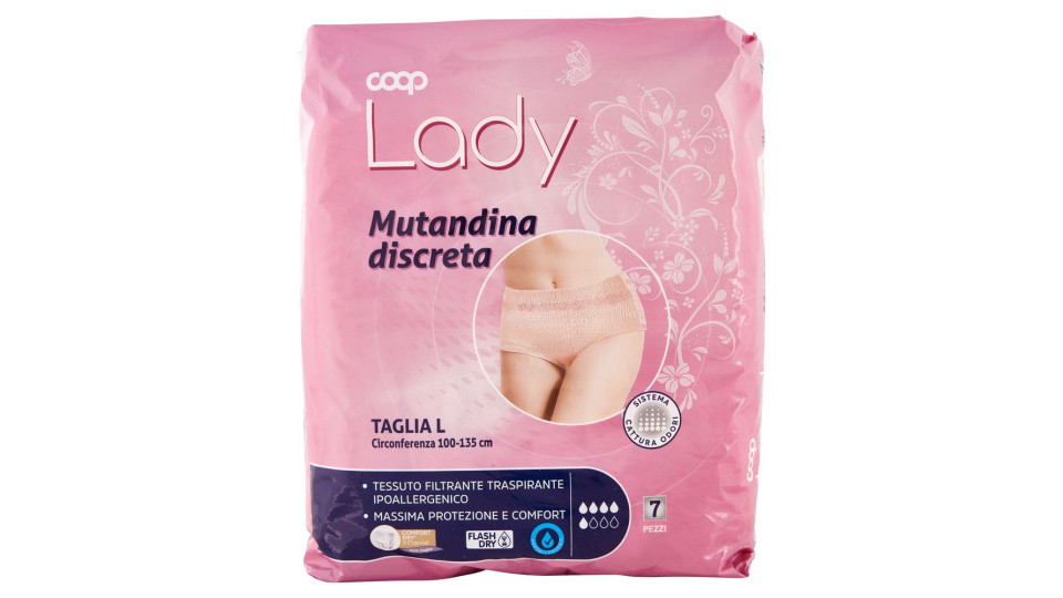 Lady Mutandina Discreta Taglia L Circonferenza 100-135 Cm 7 Pz